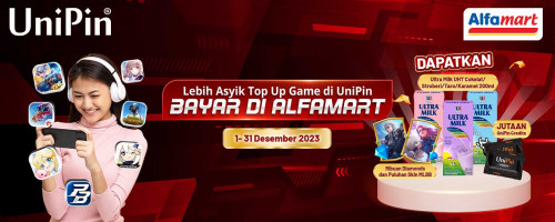 Promo Akhir Tahun – Top Up Game di UniPin dan Bayar di Alfamart, Dapatkan Ultra Milk UHT 200ml secara GRATIS